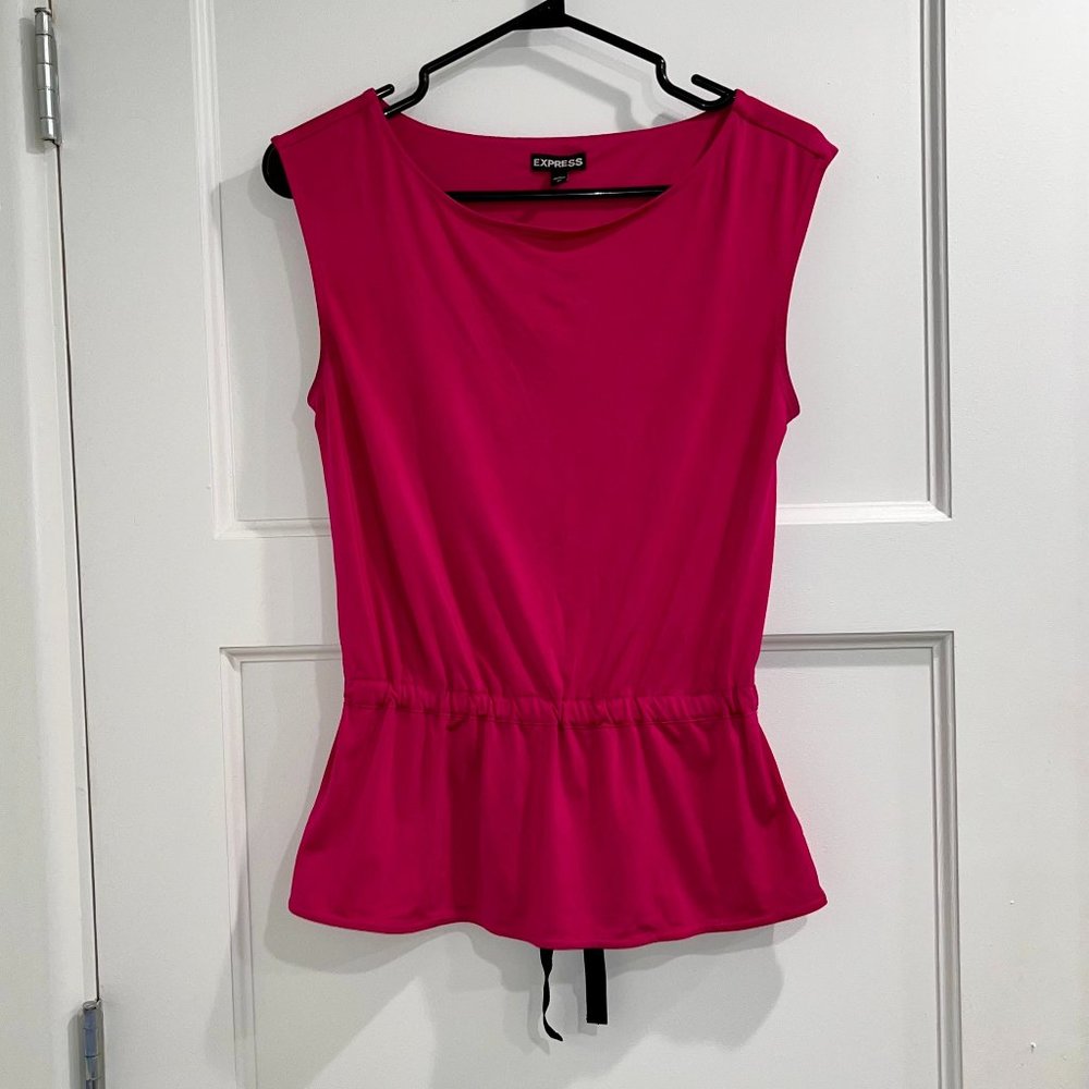 Express pink bow back top
